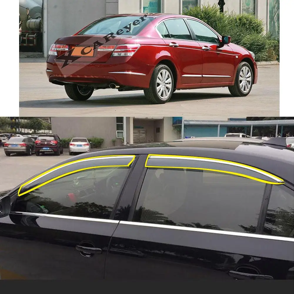 

Car Body Styling Sticker Plastic Window Glass Wind Visor Rain/Sun Guard Vent Deflectors For Honda Accord 8th 2008-2013