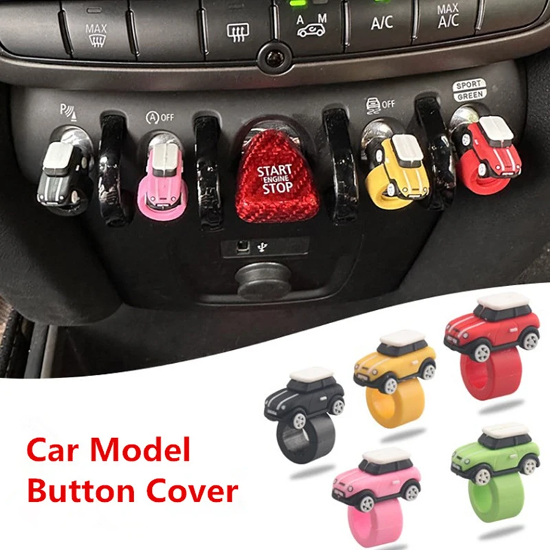 

Silicone Sticker Button Cover Ornament Start Stop Button Collar Car Accessories