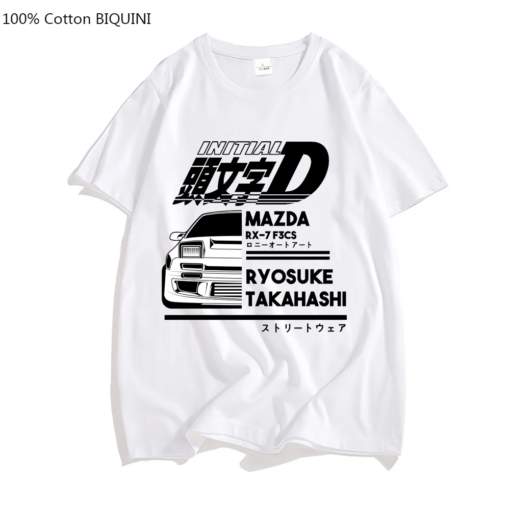 Ae86 Initial D Аниме Футболка Унисекс Летняя Повседневная С Круглым Вырезом И Коротким