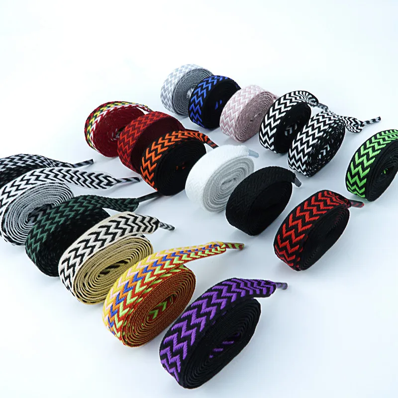 Шнурки в национальном стиле с волнистым узором для женщин и мужчин яркие