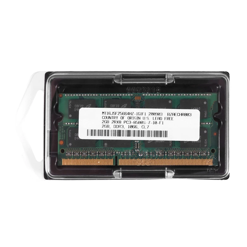 Оперативная память DDR3 для ноутбука 2 Гб, ОЗУ 2RX8, 1066 МГц, 1,5 контактов, в, ОЗУ для ноутбука