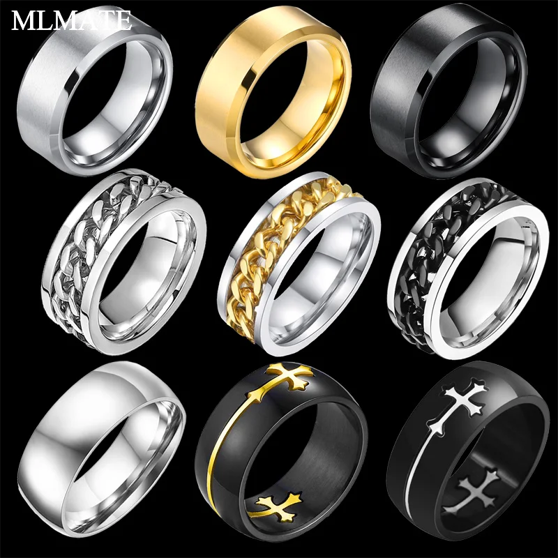 

316L Stainless Titanium Steel Rings for Men Women Lover Wedding Couple Ring Gold / Blue / Black Color Jewelry Wholesale