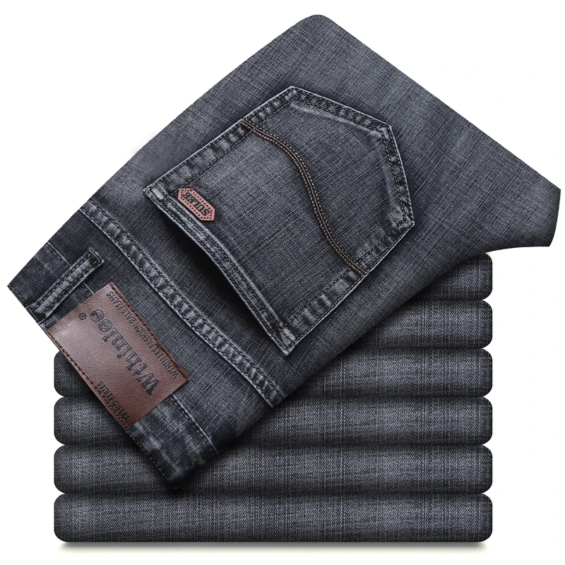 

2022 Spring Autumn Men's Stretch Straight Fit Jeans Men's Denim Pants Brand New Style Trousers Mens Wear