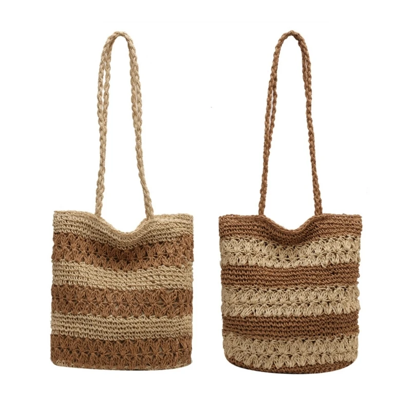 

X4FF Knitted Crossbody Woven Beach Bag Versatile Bags for Women Fashion LadyPurse