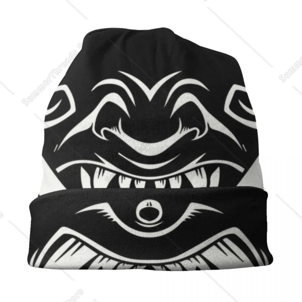 Oni Japan Samurai Demon Beanie Cap Зимняя теплая шапка Homme Вязаные шапки Street Outdoor Hanya Tattoo Skullies