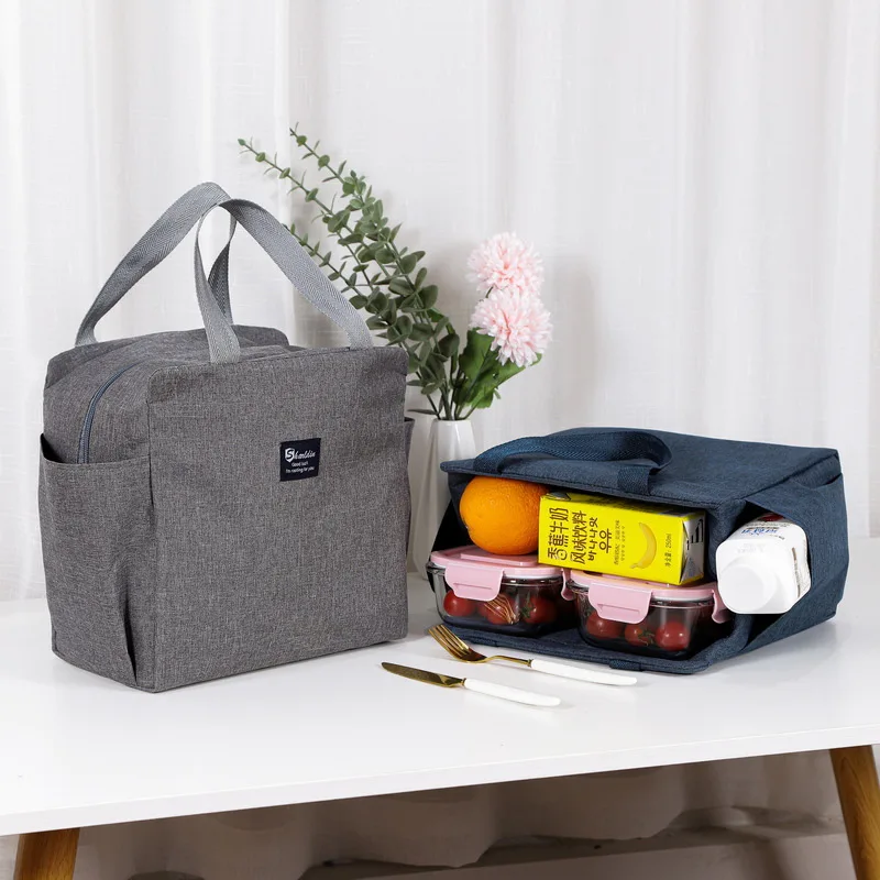 

Portable Insulated Lunch Bag with Dual Side Pockets Thermal Lunch Tote Bag for Women Men Adults for Work Picnic School Office