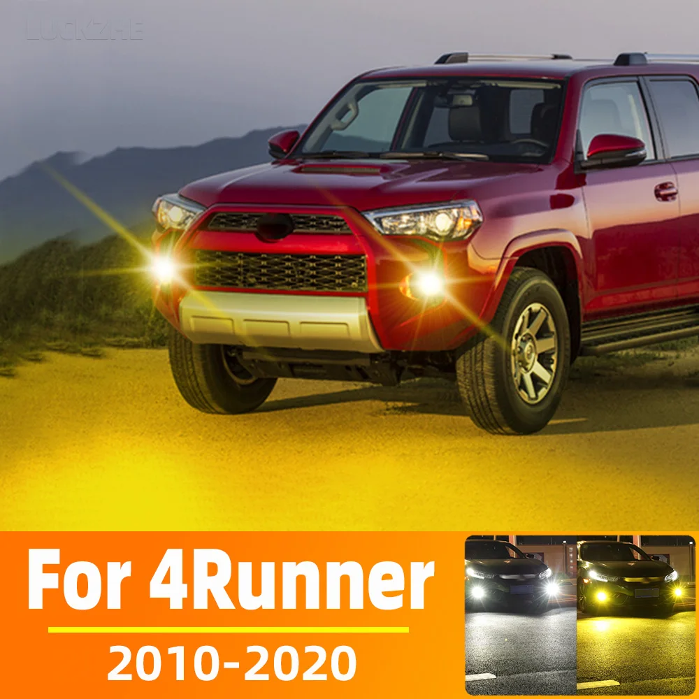 

2Pcs LED Fog Lamp For Toyota 4Runner 2010 2011 2012 2018 2019 2020 White 6000K Double Colors Front Driving Light Bulb Canbus