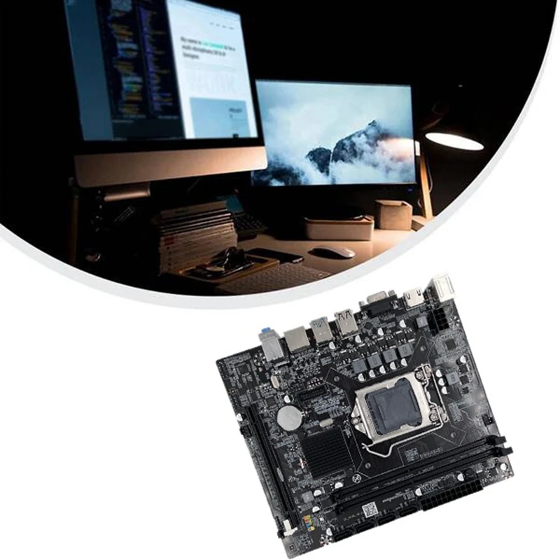 

H110 Computer Motherboard LGA1151 Supports Celeron G3900 G3930 CPU With G3900 CPU+DDR4 4GB 2133Mhz RAM+Switch Cable