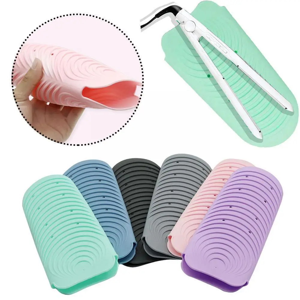 

Silicone Heat Resistant Travel Mat Pouch For Curling Iron Hair Straightener Multi-function Non-slip Flat Iron Hair Styling Z3W5