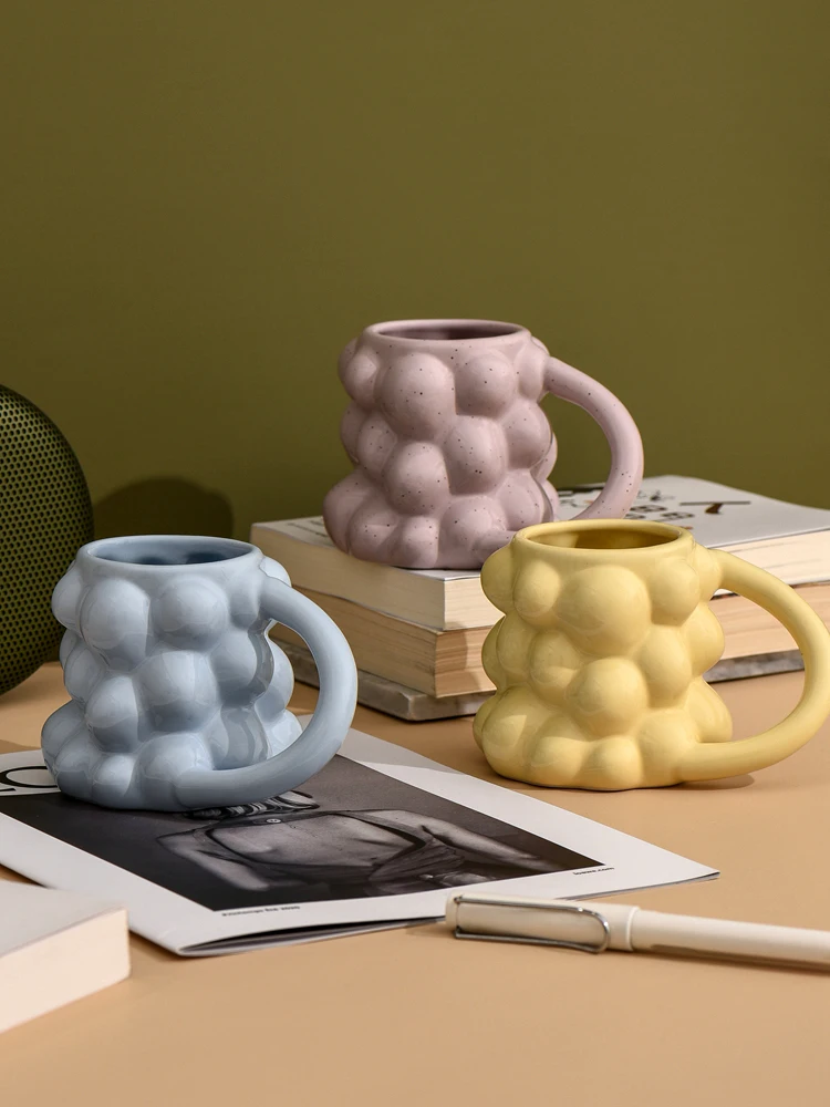 

Ins Popular Drinkware Creative Grape Shaped Cup Ceramic Mug Personality Water Cup Balloon Cup Couple Coffee Cup Korean Novelty