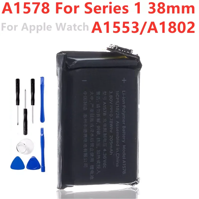 

Original Battery A1578 For Apple Watch Series 1 38mm A1578 A1553 A1802 205mAh + Free Tools