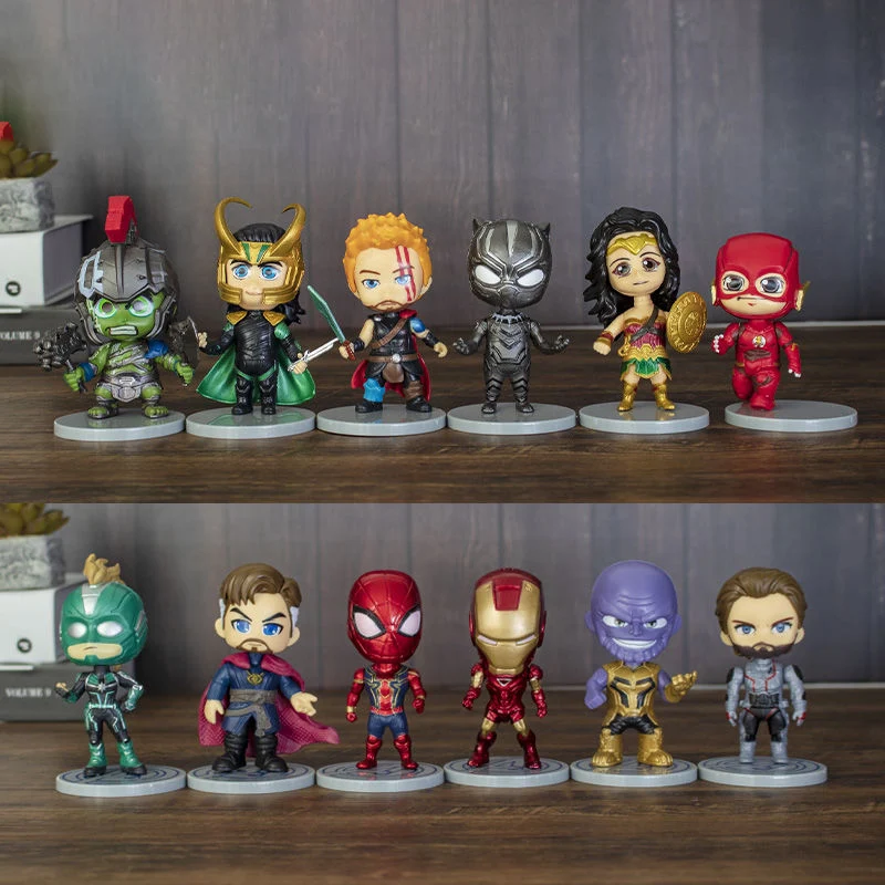 

Marvel Avengers Iron Man Spider-Man Batman Qposke GK PVC Figure Ornament Toy