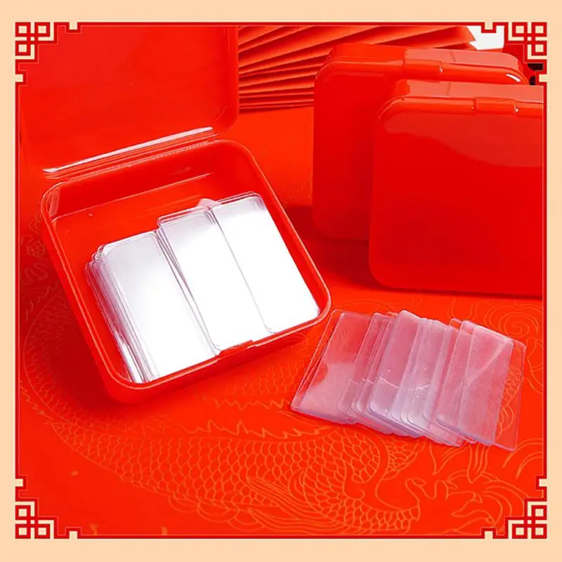 

60Pcs/Box Transparent Non-marking Strong Adhesion Tape Washable Reusable Waterproof Wall Tape Sticker Easy To Cut Double Tapes