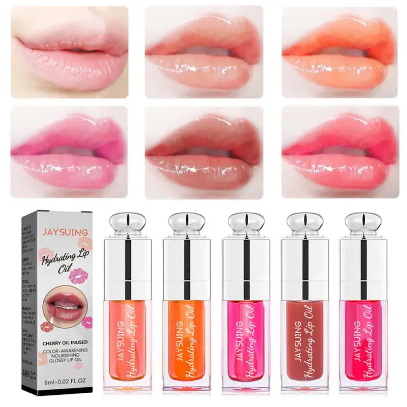

6ml Clear Jelly Lip Oil Moisturizing Non-Sticky Sexy Plumping Lip Glow Gloss Lip Glaze Tinted Fashion Lipstick Makeup Lip Care