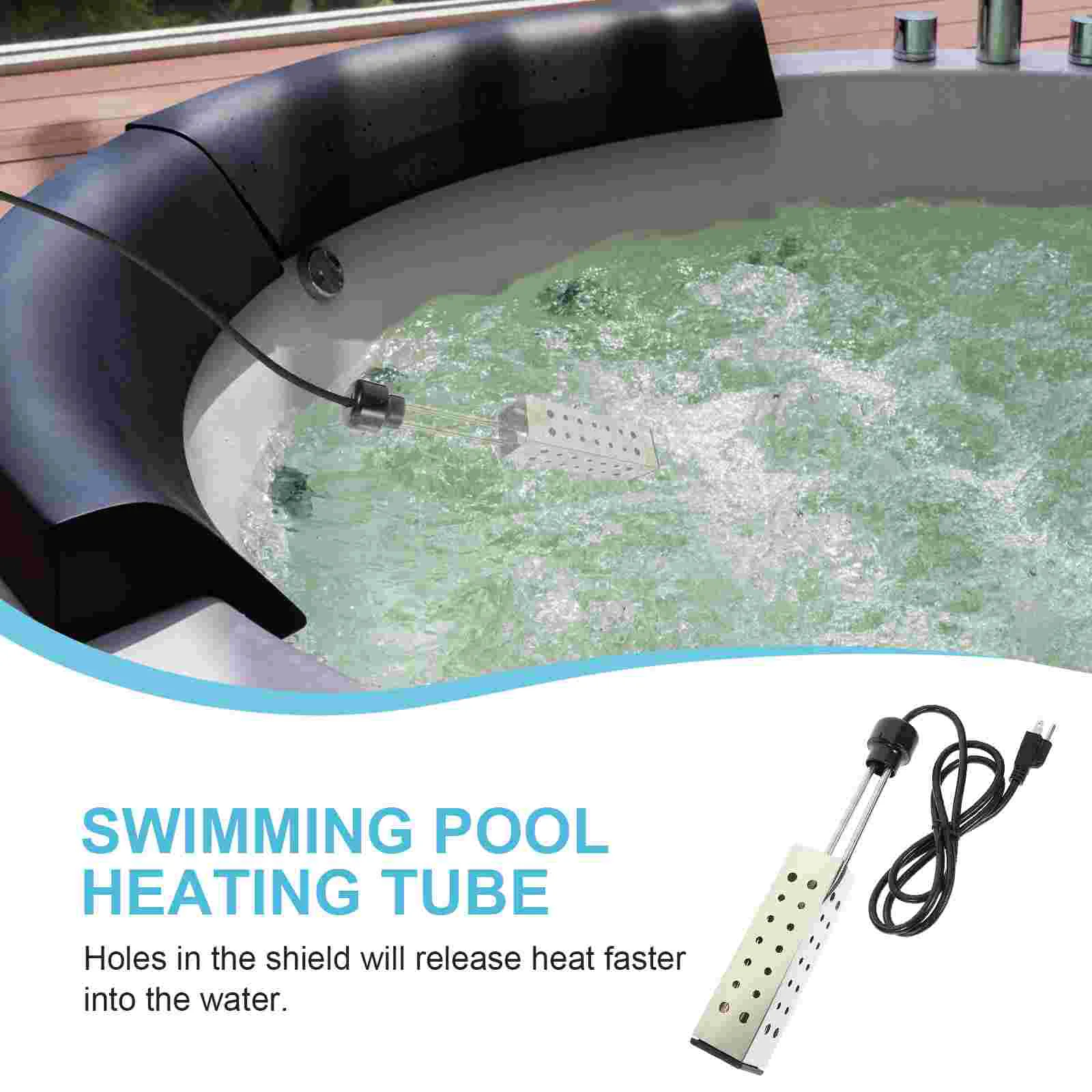 

Swimming Pool Heater Durable Warmer Water Bath Tub Plug 1500W Simple Constant Temperature Supplies