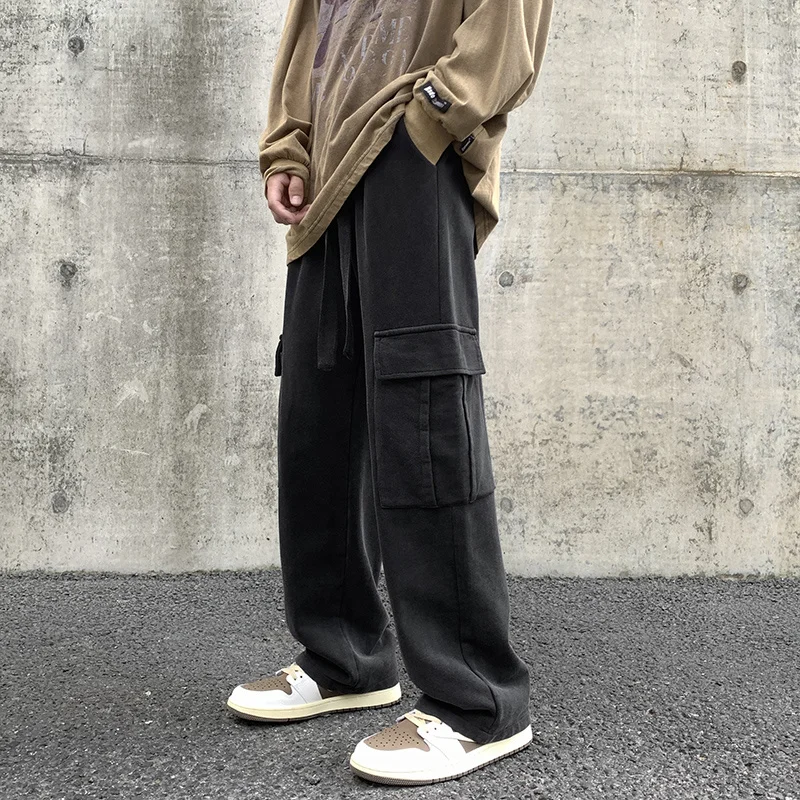 

Autumn 2022 New Winter Fashion Men's Cargo Pants Solid Pants Casual Cotton High Quality Pants Loose Straight Pants Male R56