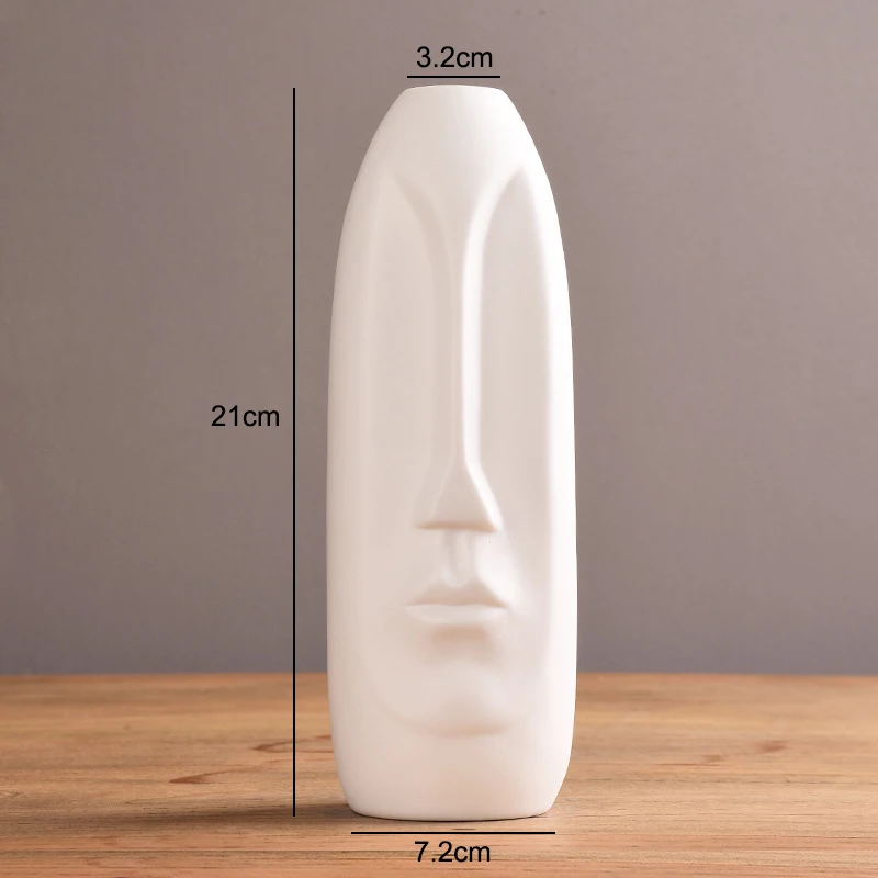 Креативная абстрактная керамическая ваза с человеческим лицом ретро искусство