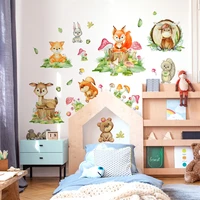 cartoon animal squirrel fawn self adhesive wall stickers home decoration wall decor home accessories wallpaper