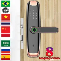 Wifi Electronic Door Lock With Tuya APP Remotely / Biometric Fingerprint / Smart Card / Password / Key Unlock