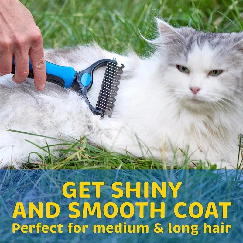 

Cat Dog Hair Removal Comb Pets Fur Knot Cutter Double Sided Comb Long Hair Curly Grooming Shedding Tools Suppliers Pet Products