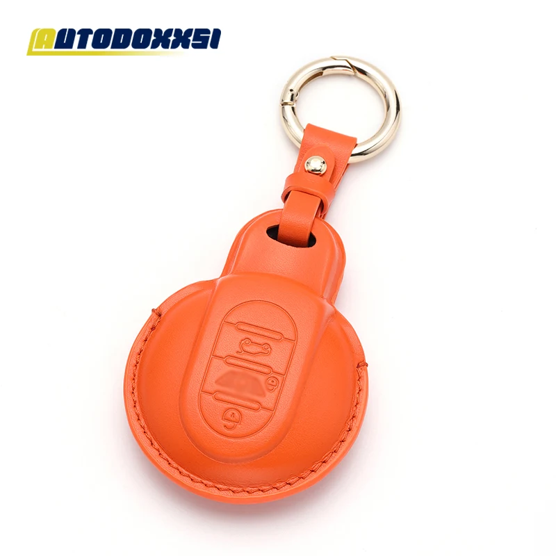 

Autodoxxsi Woman Genuine Leather Car Key Fob Case Cover Holder Skin For BMW MINI Cooper 2015-2017