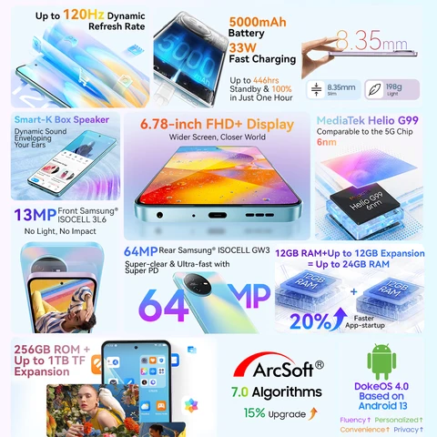 Смартфон Blackview Oscal Tiger 12, 8/128ГБ, global
