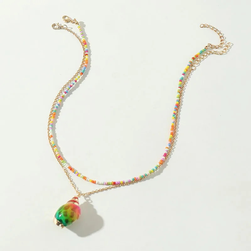 

Summer Beach Conch Shell Pendant Necklace for Women Stackable Candy Beads Choker Necklace Bohemian Fashion Jewelry Bijoux Femme