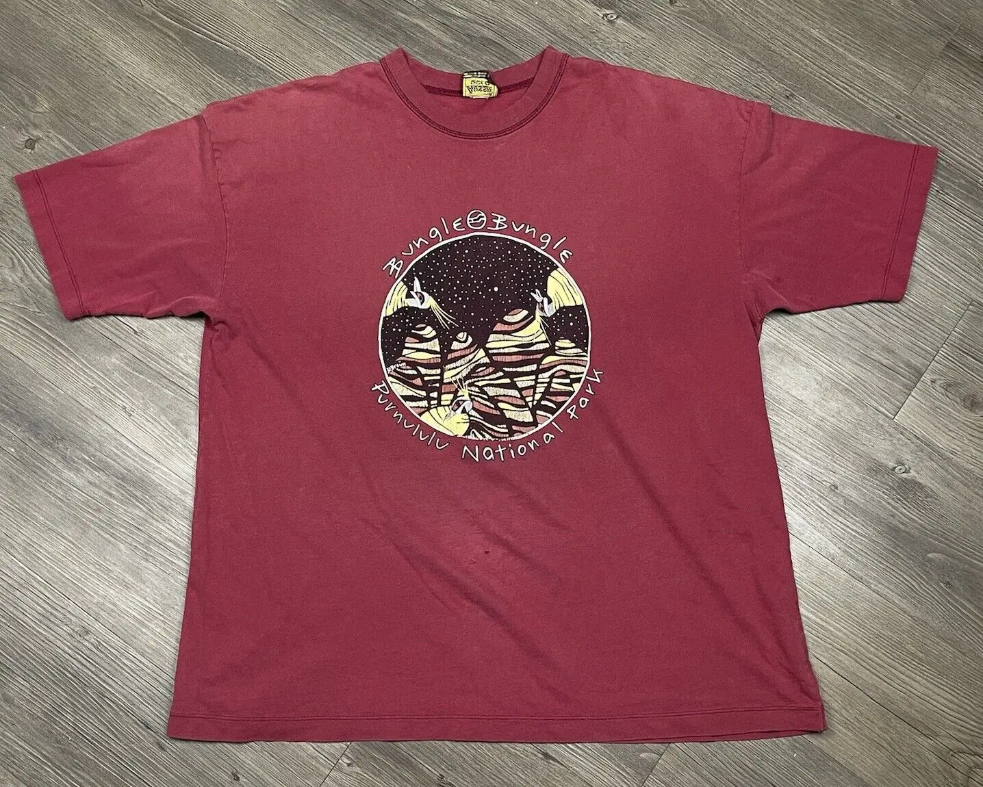 Винтажная Футболка 90-х Bungle Bungles Purnululu National Park, аборигенное искусство, большая футболка