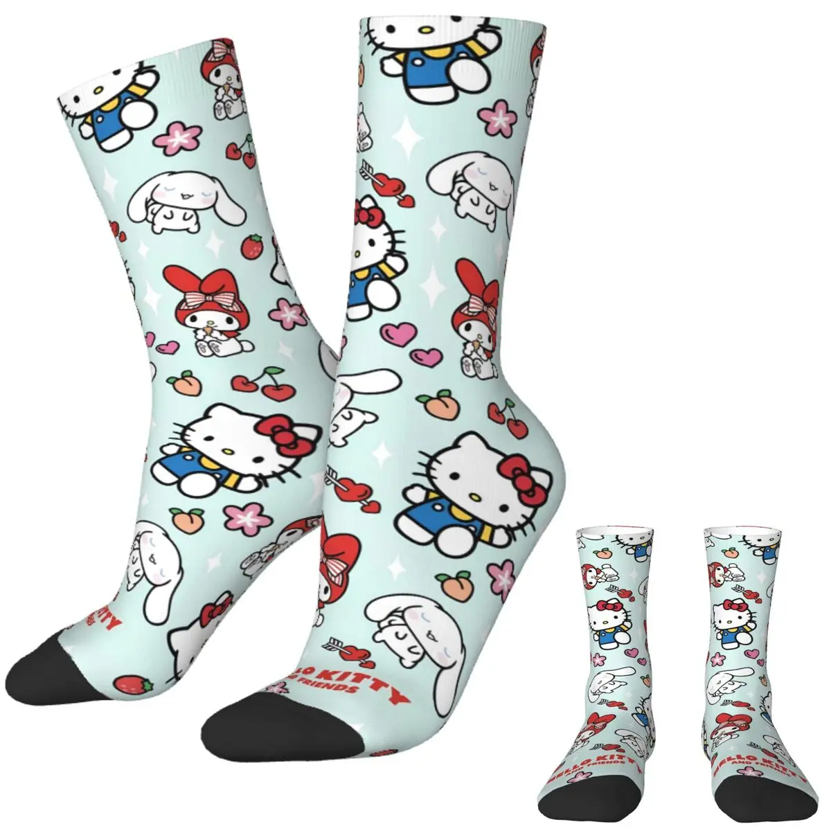 Мужские носки Hello Kitty Sanrio чулки весенние забавные мягкие спортивные нескользящие