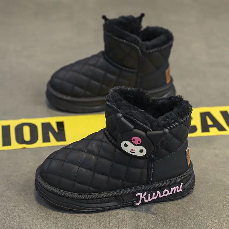 Хлопковые сапоги Sanrio для девочек Kuromi My Melody утепленные детские водонепроницаемая