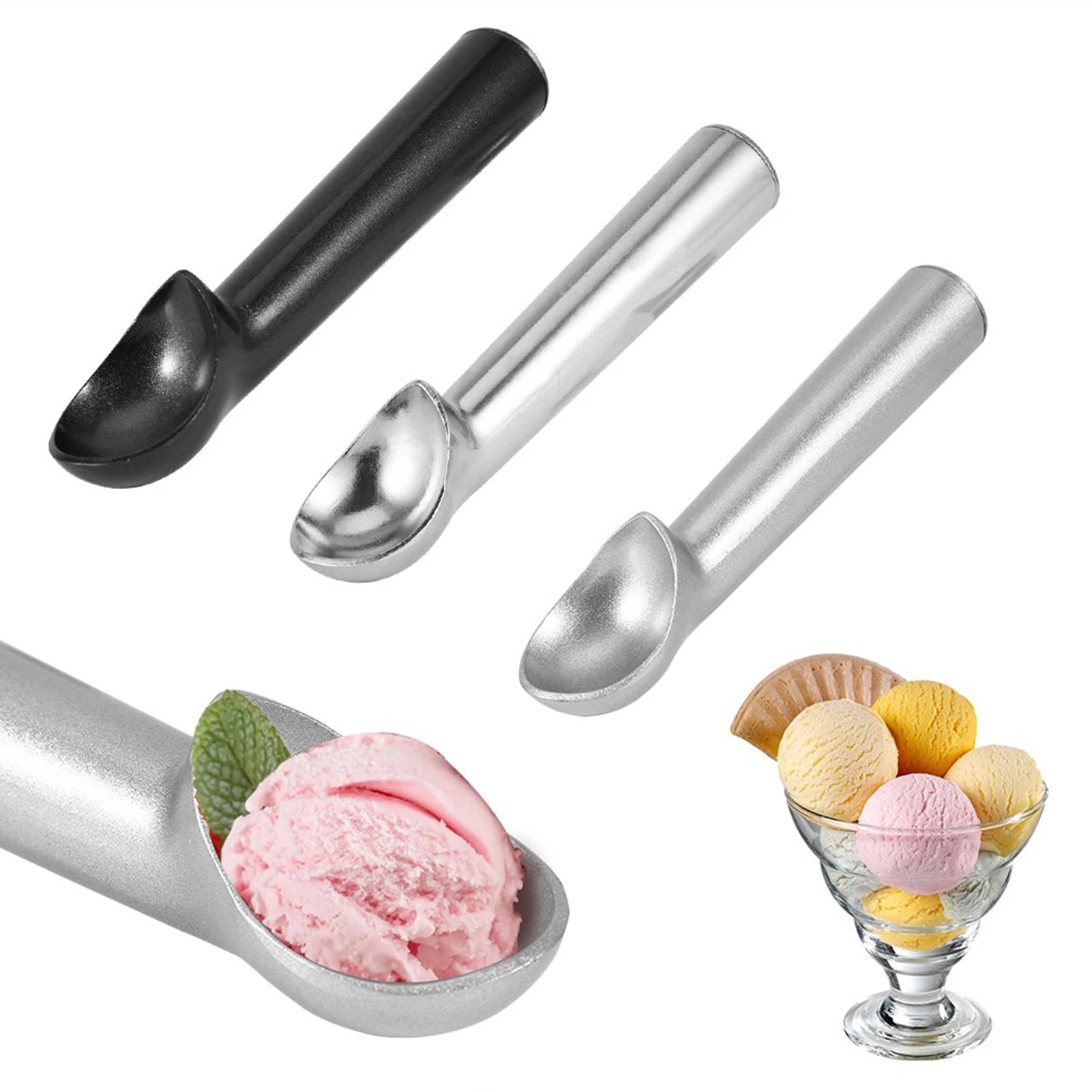 

Professional Nonstick Anti-Freeze Aluminum Ice Cream Scooper Spoon Neccesary For Summer Kitchen Tool For Eating Watermelon