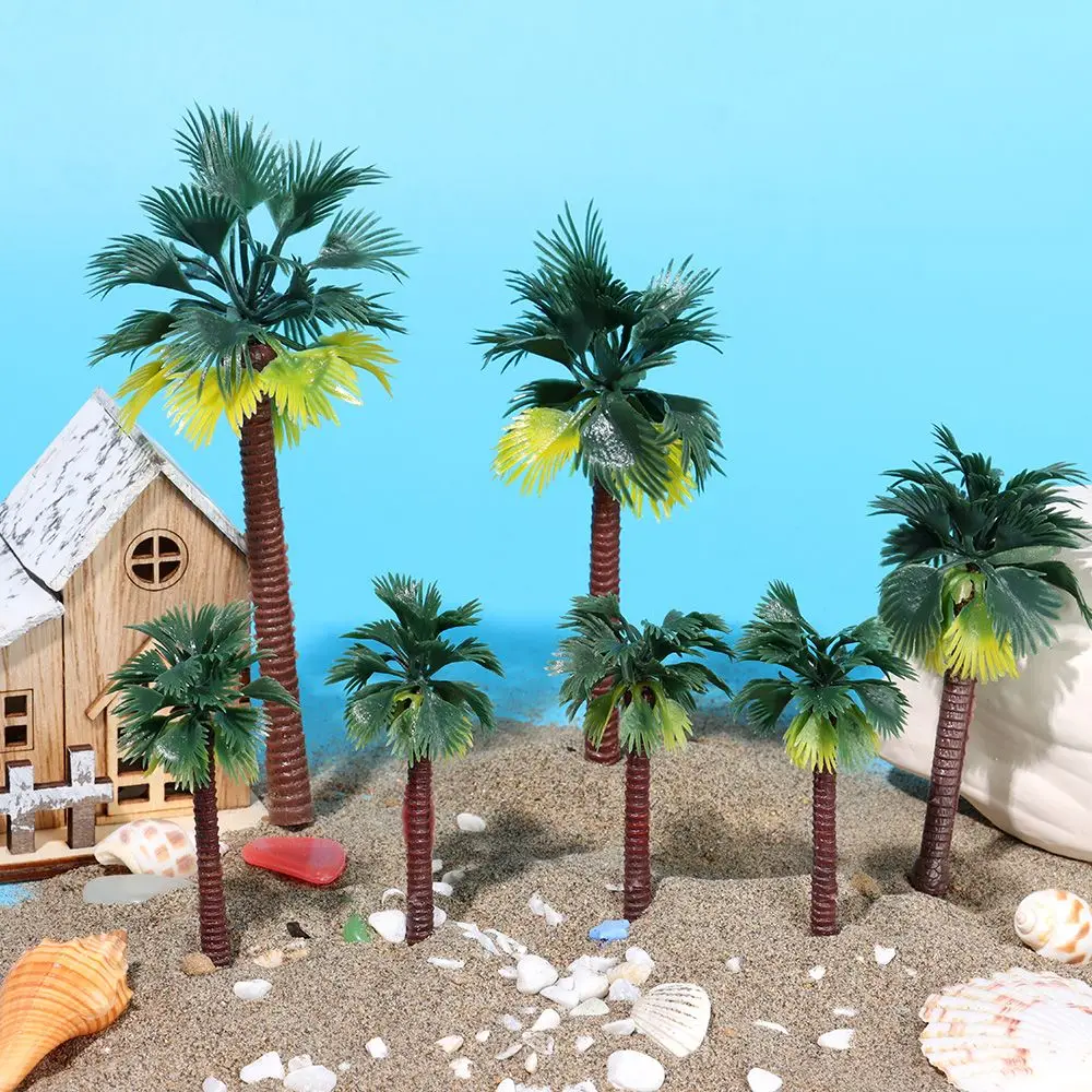

5Pcs New Sand Table DIY Decor Scenery model Plastic Bonsai Coconut Palm Tree Plant Pots model Craft Micro Landscape