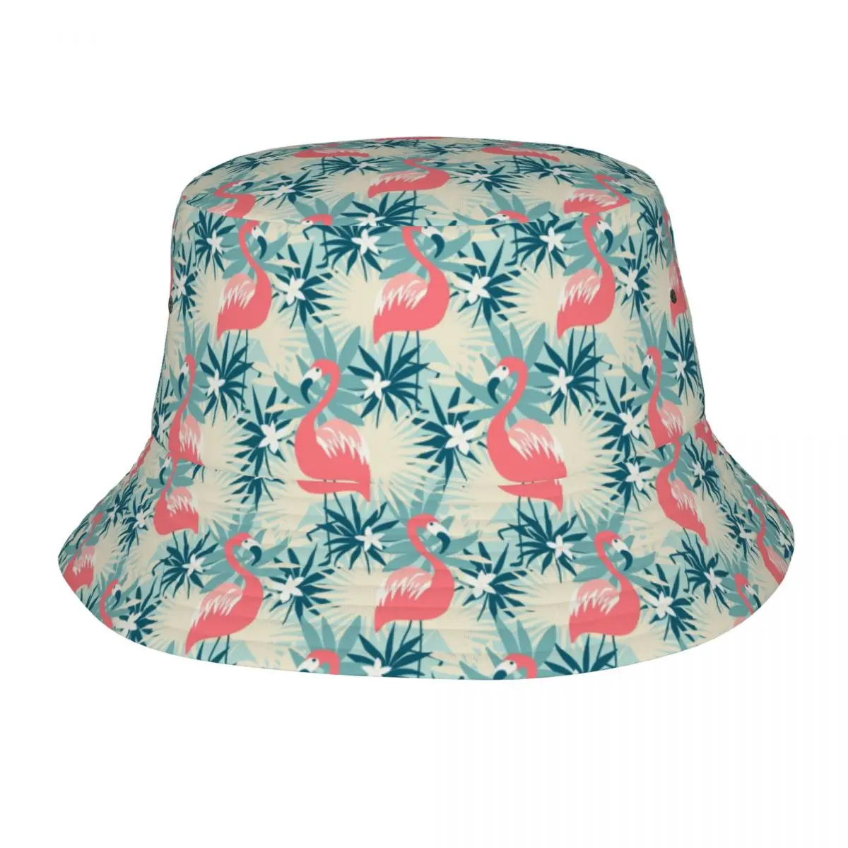 

Flamingo Tropical Plants Bucket Hat Men Women Unisex Trendy Summer Fisherman Cap