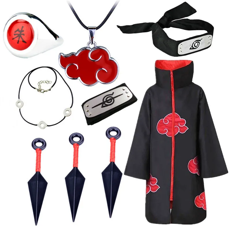 Костюм Наруто искусственная повязка на голову и кольцо накидка Хэллоуин плащ