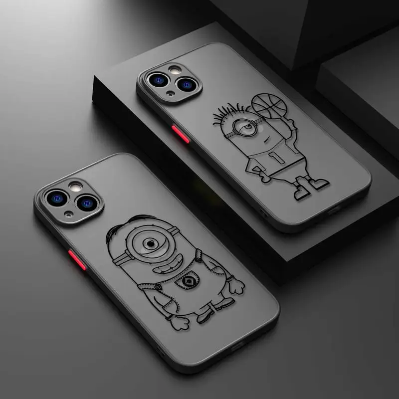 

Phone Case For iPhone 14 13 12 11 Pro Max 6 6S 7 8 Plus XS XR X 12 Mini Hard Matte Shell Fun Basketball Minions