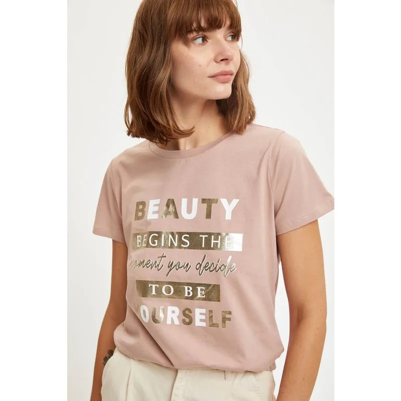 

Lettering Printed Short-Sleeve T-Shirt T Shirt Y2K Top Nostalgic Summer Women T-Shirt Anime Bluz