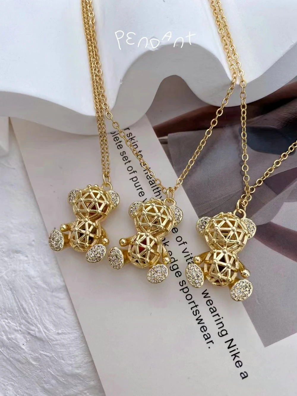 Модные ювелирные изделия ожерелье с подвеской в виде медведя милое для женщин