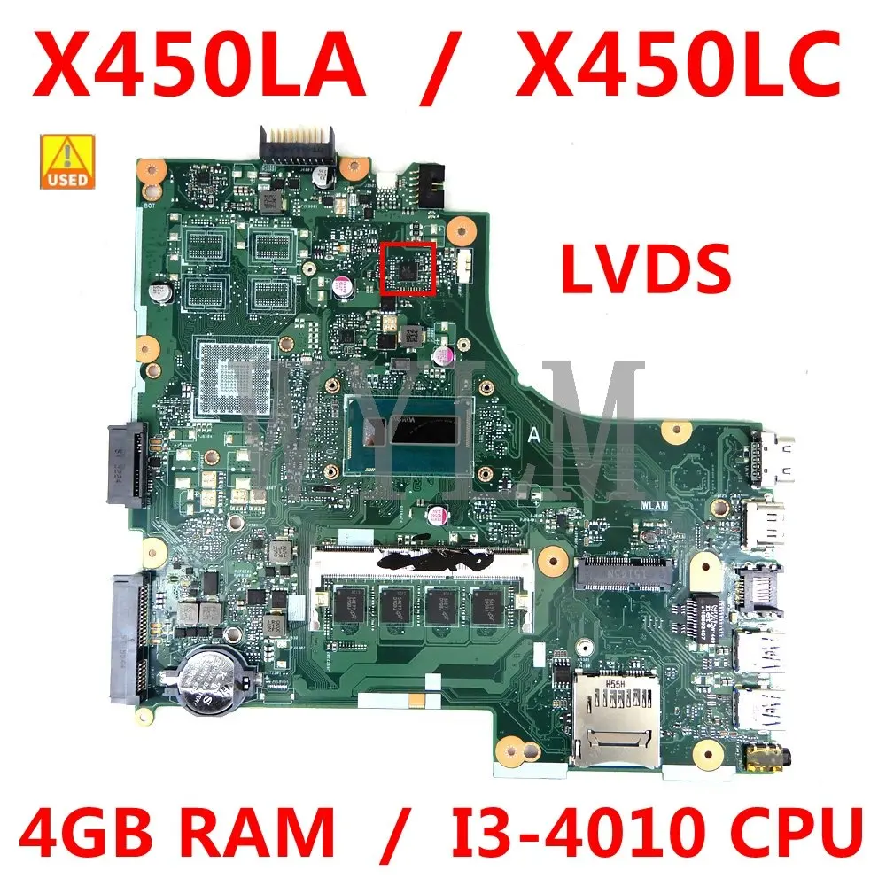 

Материнская плата X450LA 4 Гб RAM I3-4010 CPU для ASUS X450LB X450LC A450L X450L X450LD, материнская плата ноутбука протестирована 100%