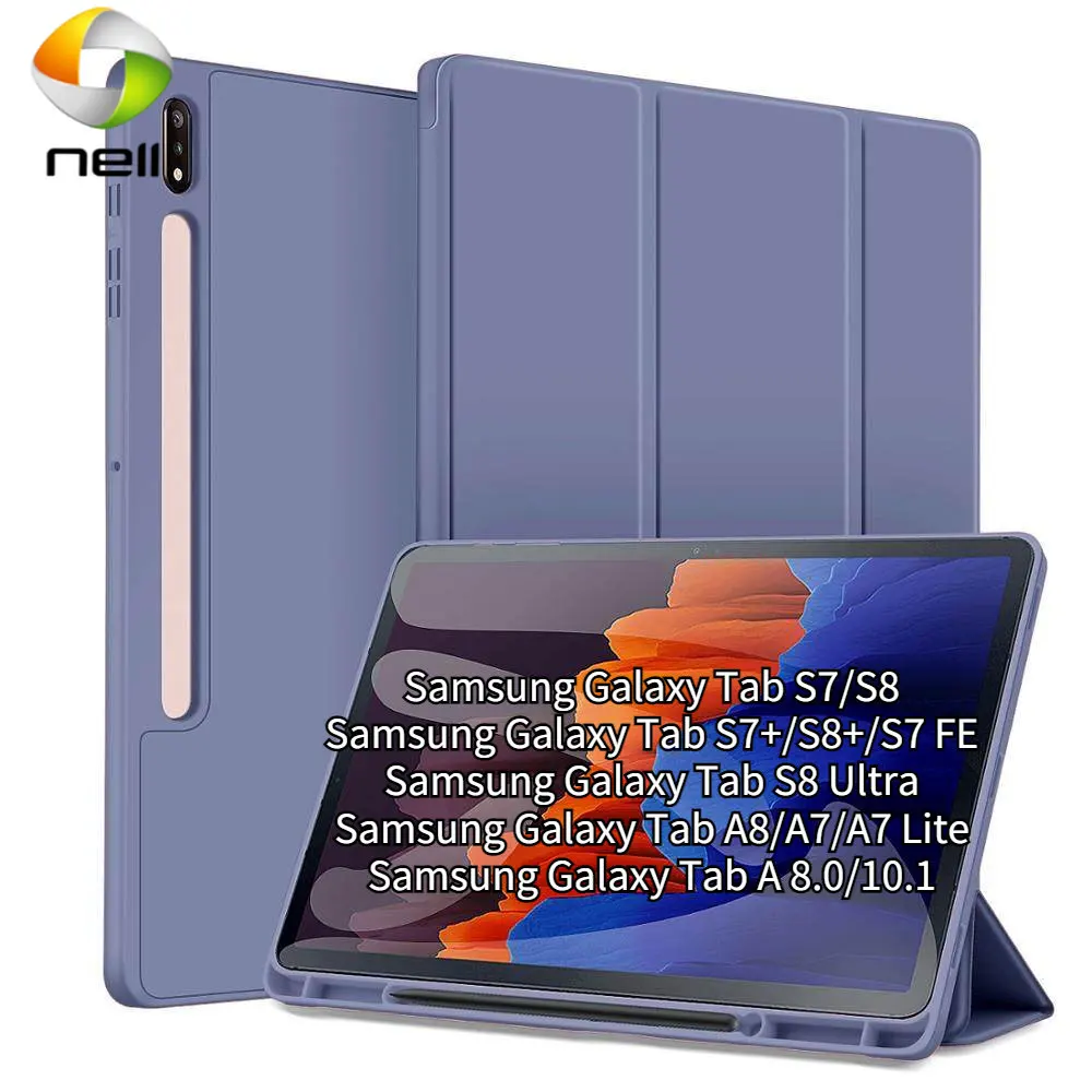 

Умный чехол для планшета Samsung Galaxy Tab S8 Ultra S8 S7 Plus FE с держателем для карандашей для Galaxy Tab A8 A7 S8 S7 S6 Lite, чехол