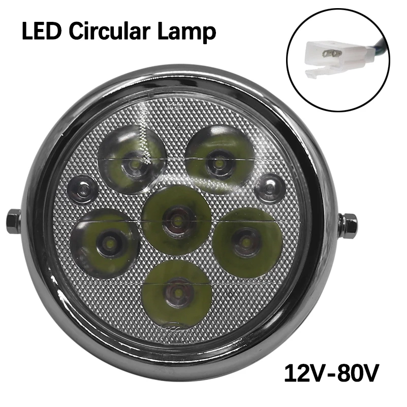 

5 Inch LED Circular Lamp 12V-80V 6 Beads LED Round Headlight for Citycoco Modified Accessories parts