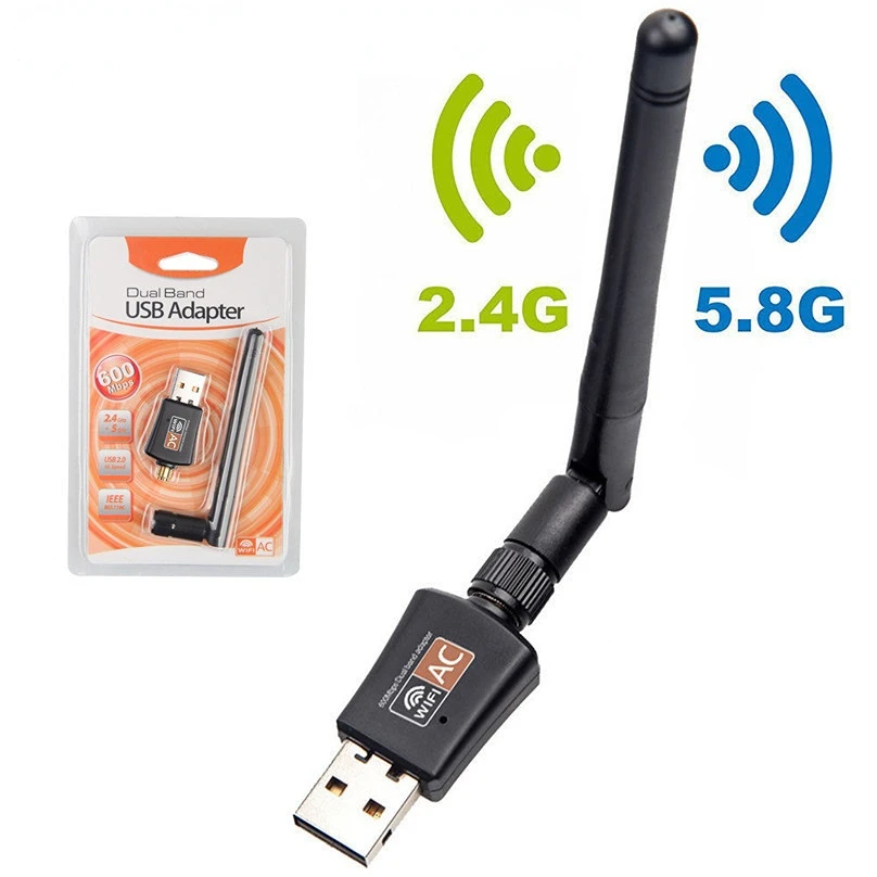 

600Mbps Wifi Adapter Dual Band 2.4G/5.8G Wireless Network Adapter 802.11ac USB Wifi Adapter for Desktop/Laptop/PC