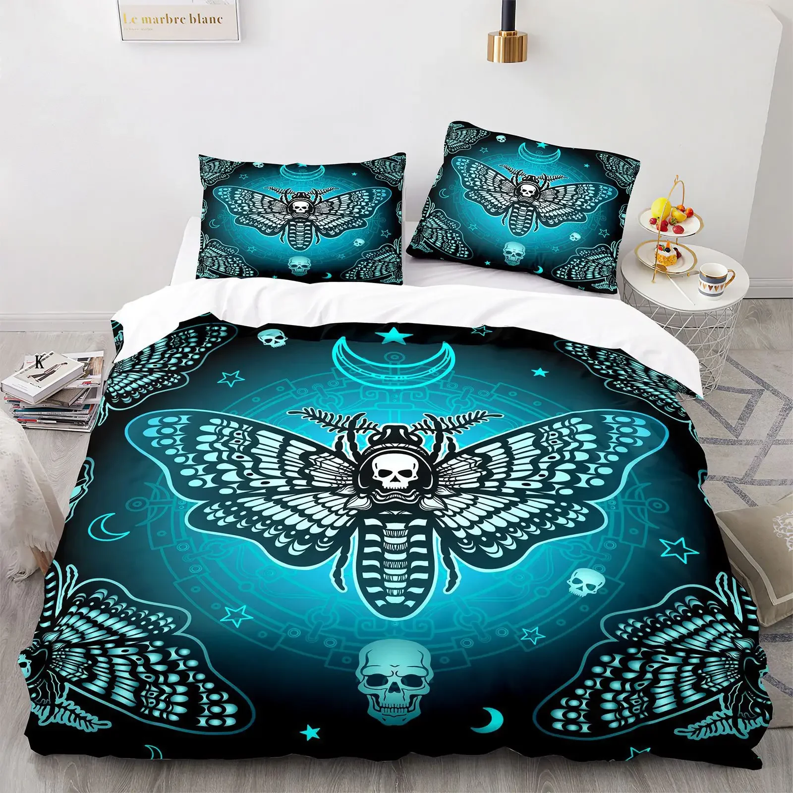Комплект постельного белья с пододеяльником Death Moth Королевский размер
