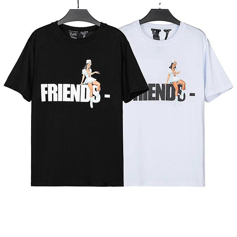 

VLONE Men's / Women's Couples Casual Fashion Trend High Street Loose HIP-HOP100% Cotton Printed Round Neck T-Shirt 1703