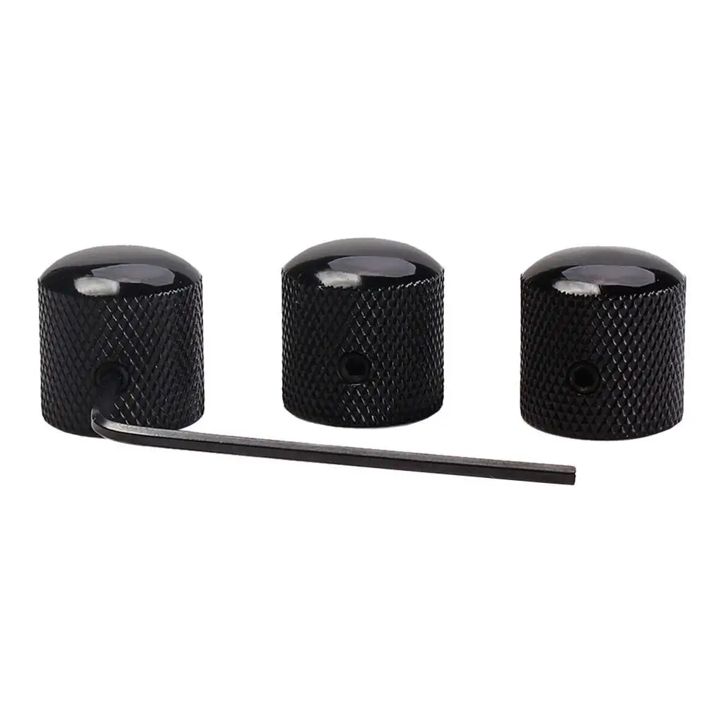 

3Pcs Professional Metal Black Guitar Tone Volume Knob with Hole Guitar Parts