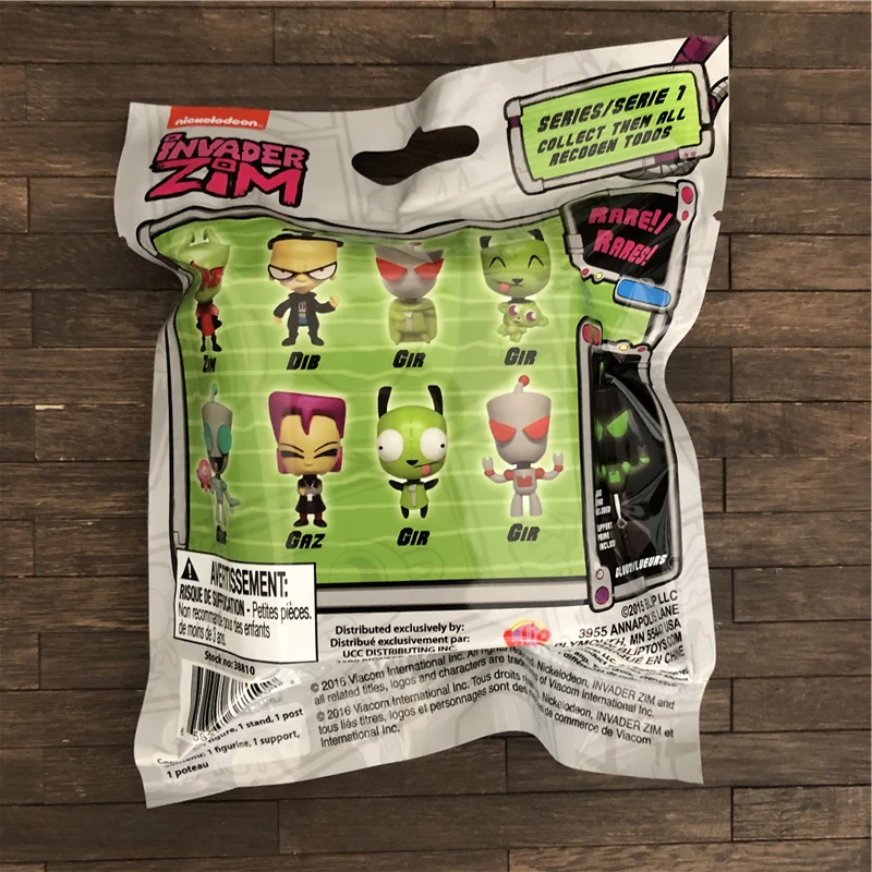 Аутентичная фигурка миниатюры серии 1 Invader Zim Dib GAZ Gir Blind Bag - редкая фигурка модели автомобиля для украшения детали интерьера, игрушка в подарок на день рождения для детей и взрослых.