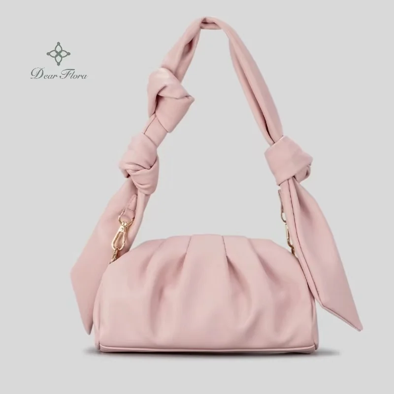 Women's New Luxury Soft Pleated Cloud Underarm Bag Solid Color Versatile Hobos Handbag Fashion Portable Shoulder  Crossbody Bags