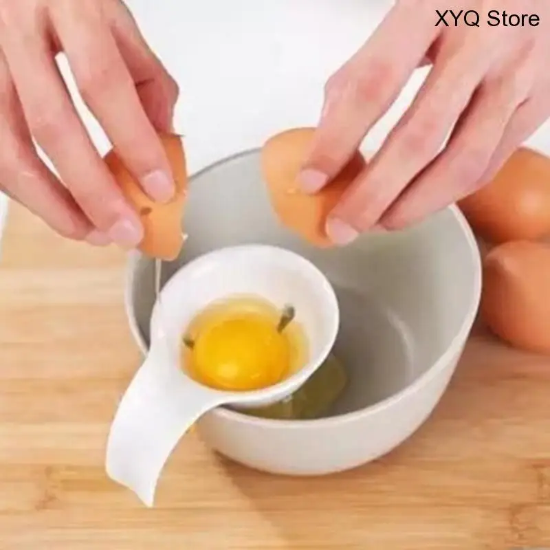 

Kitchen egg white separator kitchen gadgets egg yolk split egg silicone shell jam stuck bowl edge white 10x3.5x7cm