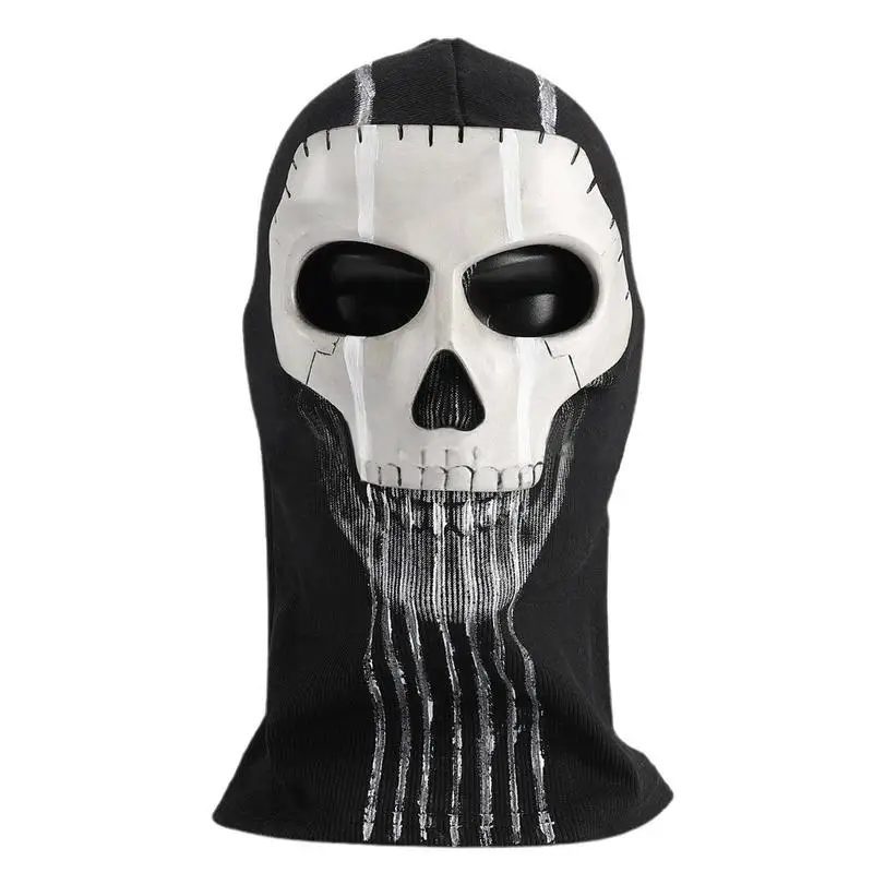 

Cosplay Breathable Scary Ghost Face Shield Party Games Halloween Head Prop Kids Toys Elastic Face Covering For Holiday Party