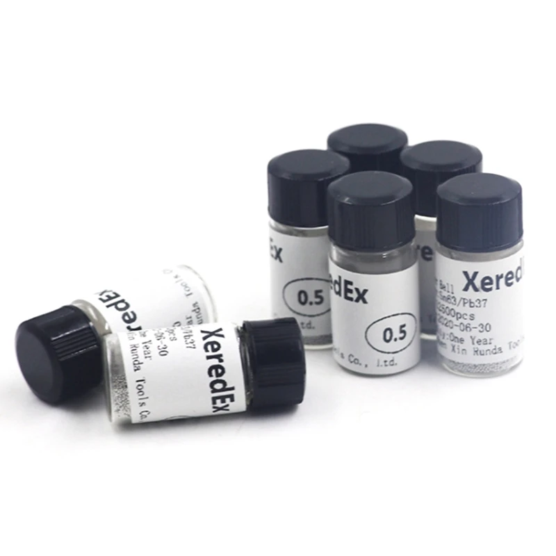 

7 Bottles Of 12.5K 0.25/0.3/0.35/0.4/0.45/ 0.5/0.6Mm Soldering Ball Lead Solder Ball Set For BGA Reballing Stencil