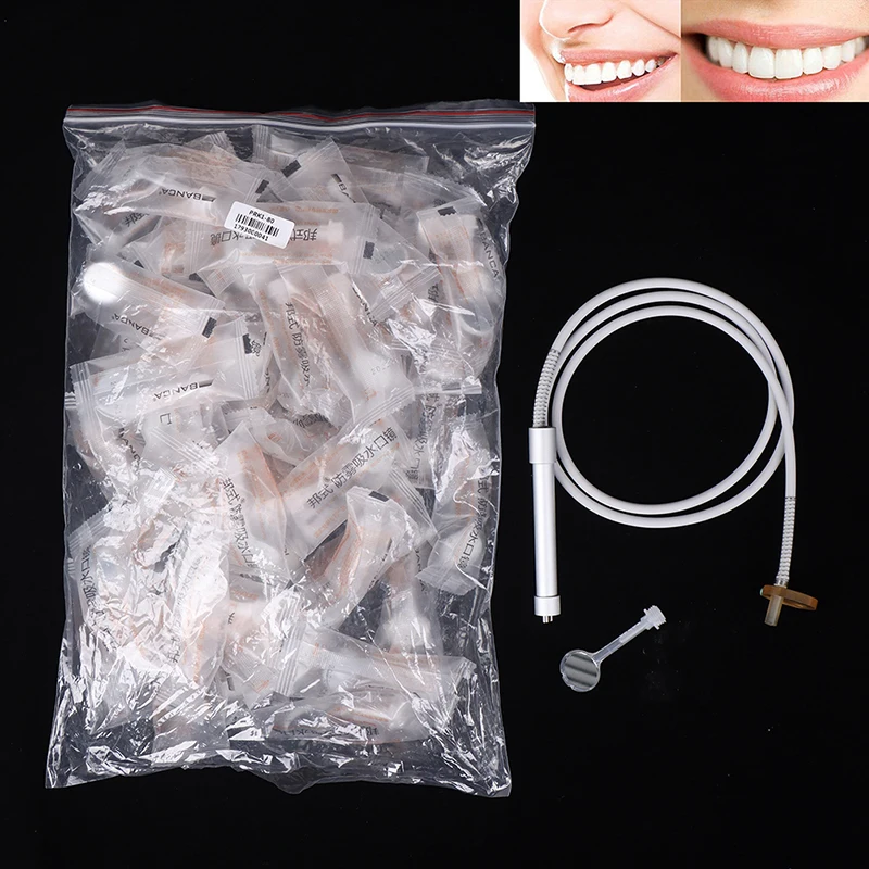 

Dental Suction Anti-fog Mirror With Saliva Suction Kit Disposable Mouth Mirror Set Matching Handle Silicon Tube Dentist Tools